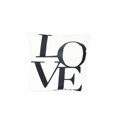 Funda de Cojín Blanco con Tipografía LOVE