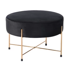 Banqueta Ottoman Pouf Ankara de Terciopelo Negro