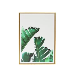 Cuadro de Hojas de Palmera con Marco Dorado