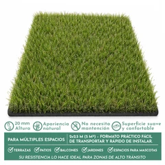 Pasto Sintético Luxury Turf 20 mm 2 x 2,5 metros
