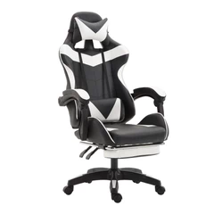 Silla Gamer Ultimate Racing con Reposapiés Blanco