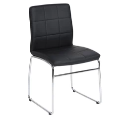 Silla PU Acolchada Oficina Comedor - Negro