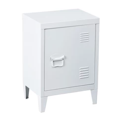 Velador Mesa Auxiliar Estante Metal - Blanco