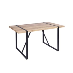 Mesa de Comedor con Base de Metal Nogal