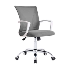 Silla de Oficina Respaldo Malla Base Metal Plomo