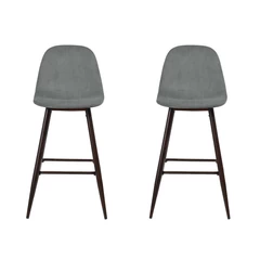 Pack 2 Pisos de Bar Gris con Patas de Metal