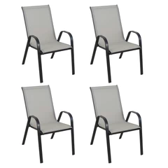 Pack 4 Sillas de Terraza  Textileno y Acero
