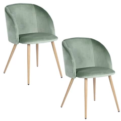 Pack 2 Sillas Comedor Lounge Terciopelo Verde
