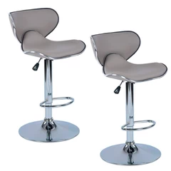 Pack 2 Piso de Bar Taburete Altura Regulable Gris