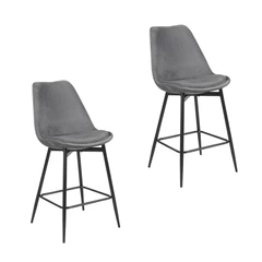 Pack 2 Sillas de Bar Atlanta Gris
