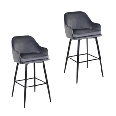 Pack 2 Sillas de Bar Frankfurt Gris