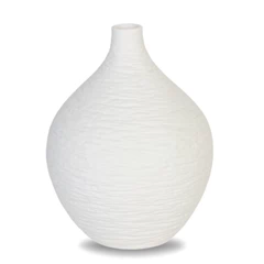 Jarrón Adorno Decorativo Blanco 15 cm