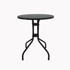Mesa De Terraza Acero Antideslizante 70X60 cm Negro