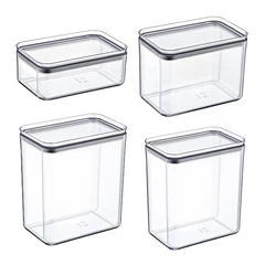Set 4 Contenedores Herméticos Rectangular Transparente