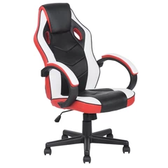 Silla Gamer PU Flow Ergonómica Escritorio - Blanco/Rojo