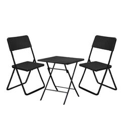 Set de Terraza Plegable 3 Piezas Café