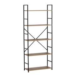 Estante Cruz 5 niveles Industrial 144x59x24 Cm Café