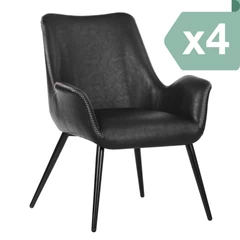 Pack 4 Sitial de PU Benedetti Negro