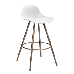Silla Piso de Bar Bistró con Reposapiés Blanco