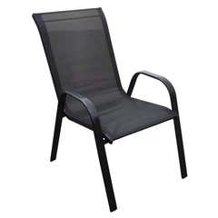 Silla de Terraza Textileno y Acero Negro