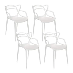 Pack 4 - Silla de Comedor Garden PP - Blanco