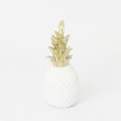 Piña de Resina Decorativa Blanca