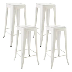 Pack 4 Pisos de Bar Metal Tolix Blanco