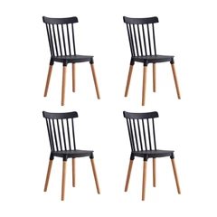 Pack 4 Sillas Clásicas Comedor Negro