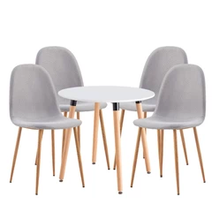 Juego de Comedor Redondo de 4 Sillas Blanco