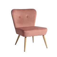 Sitial Lounge Acolchado de Terciopelo Rosa