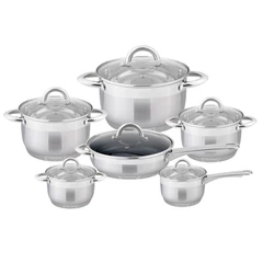Batería Cocina 12 Piezas Acero Inoxidable Gris