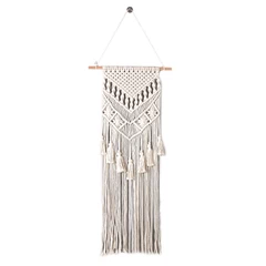 Tapiz Macramé Espirales Beige