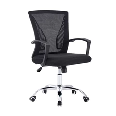 Silla de Oficina Respaldo Malla Base Metal Negro