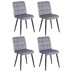 Pack de 4 Sillas de Comedor Modernas Novahus Velvet Gris