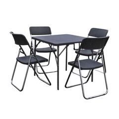 Comedor para Terraza Plegable 5 Piezas Café
