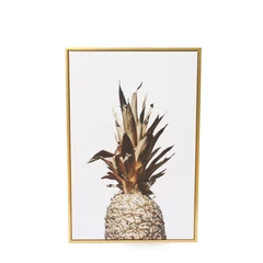 Cuadro de Piña con Marco Dorado