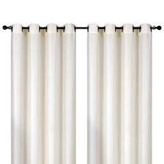 Pack 2 Cortinas de Tela Ojales 140x220 cm Blanco