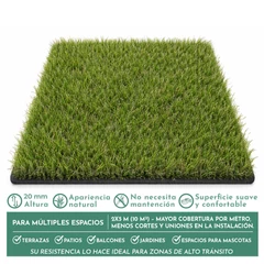 Pasto Sintético  Luxury Turf 20 mm  2x5 Metros