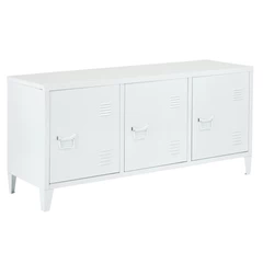 Buffet Gabinete Raks TV Cómoda de Metal - Blanco