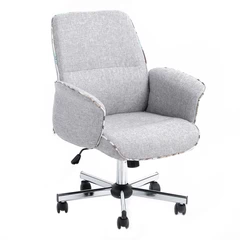 Silla de Oficina Acolchada Altura Regulable Gris