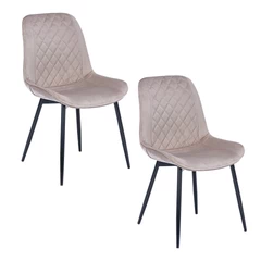 Pack 2 Sillas de Comedor de Terciopelo Gris