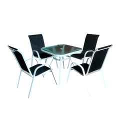 Juego de Comedor Mesa Cuadrada Negro