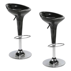Pack 2 - Piso Bar Regulable Taburete Estilo Retro - Negro