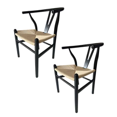Pack 2 Sillas Comedor Whishbone Madera Negro