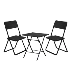 Set de Terraza Plegable 3 Piezas Café