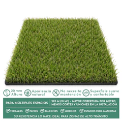 Pasto Sintético  Luxury Turf 20 mm  2x5 Metros