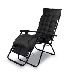 Reposera Plegable con Acolchado Negro