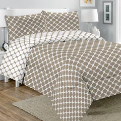 Plumón Estampado King Size 215x260 cm Café