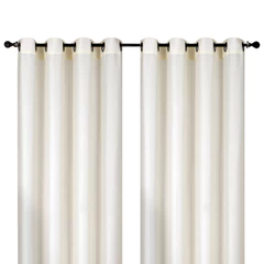 Pack 2 Cortinas de Tela Ojales 140x220 cm Blanco
