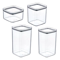 Set 4 Contenedores Hermeticos Square Transparentes
